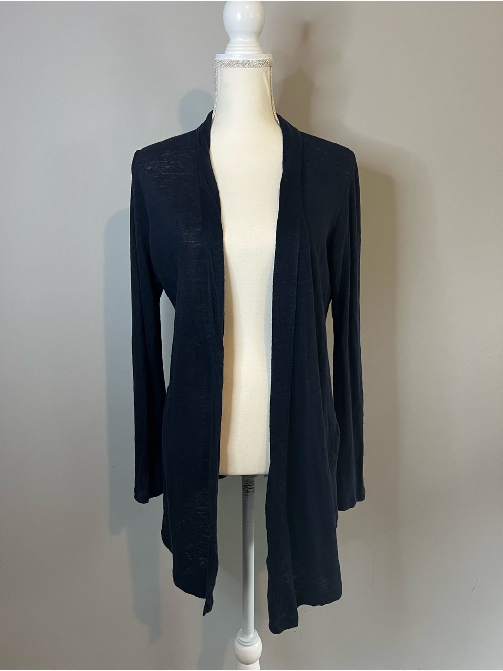 J Jill Open-Front Linen Sweater Cardigan Womens Size Small